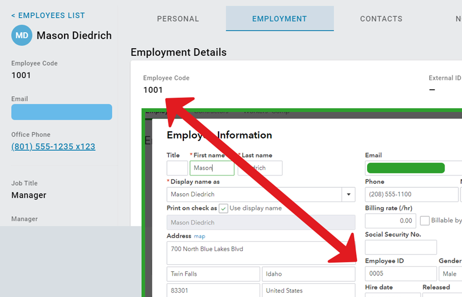 Employee IDs need to match
